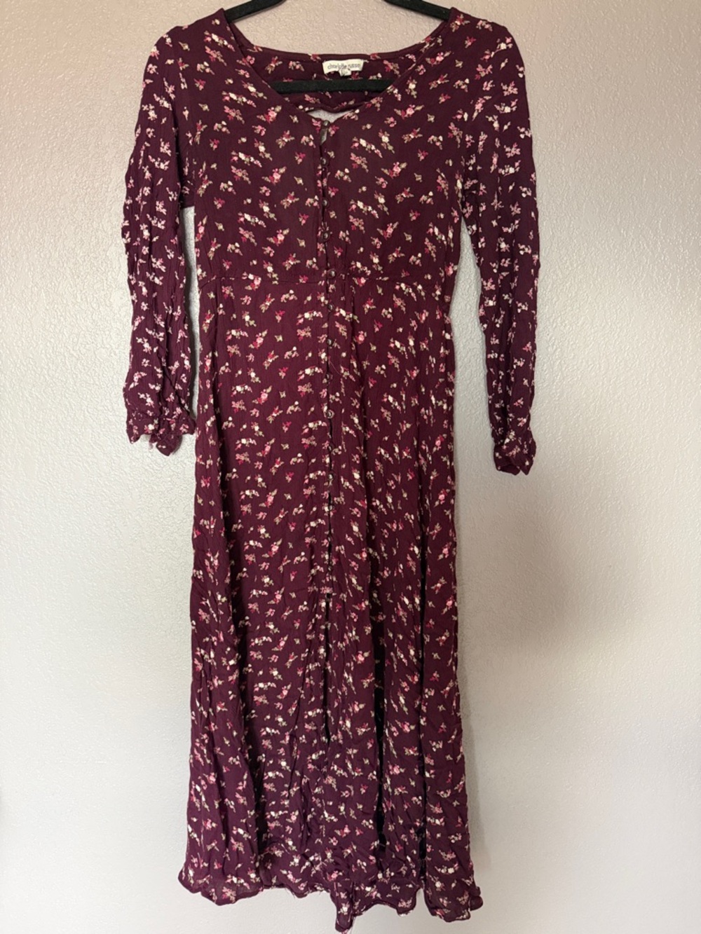 Charlotte Russe Burgundy Floral Maxi Dress